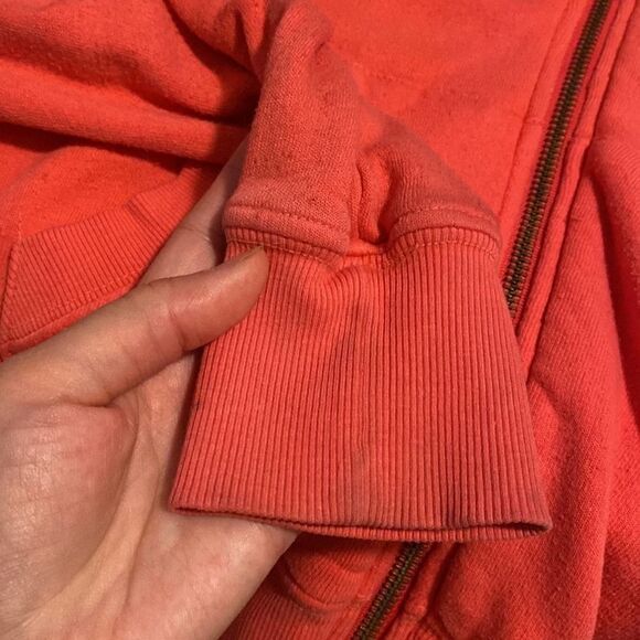 Pam & Gela LF Women's Coral Pink Zip Front Fleece Hoodie Fair Condition Small - Picture 5 of 13